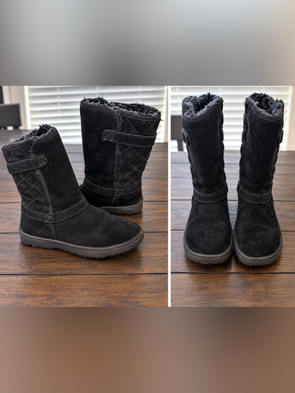 Sonoma Black Quilted Fleece-Lined Winter Boots